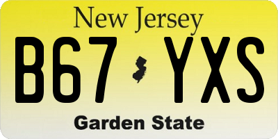 NJ license plate B67YXS