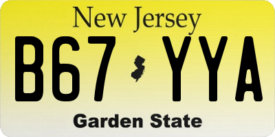 NJ license plate B67YYA