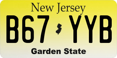 NJ license plate B67YYB