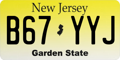 NJ license plate B67YYJ
