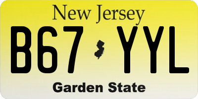 NJ license plate B67YYL