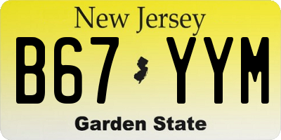 NJ license plate B67YYM