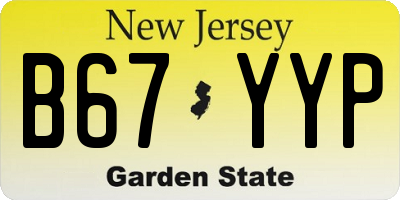 NJ license plate B67YYP