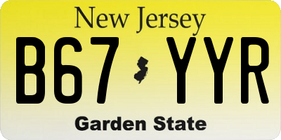 NJ license plate B67YYR