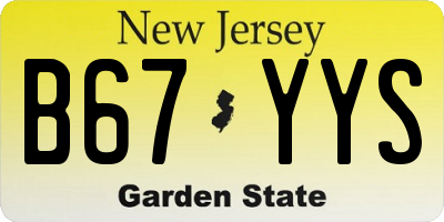 NJ license plate B67YYS