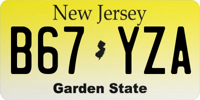 NJ license plate B67YZA