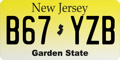 NJ license plate B67YZB