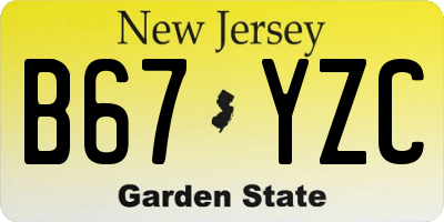 NJ license plate B67YZC