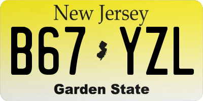 NJ license plate B67YZL
