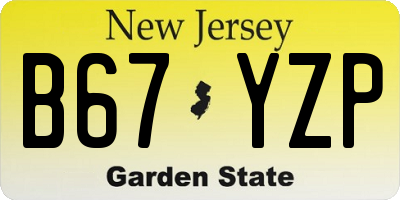 NJ license plate B67YZP