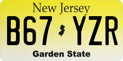 NJ license plate B67YZR