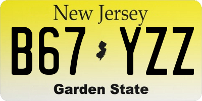 NJ license plate B67YZZ