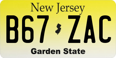 NJ license plate B67ZAC
