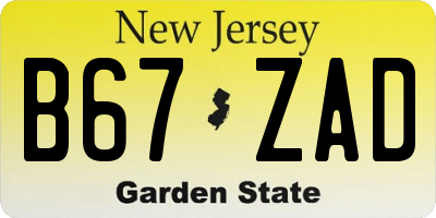 NJ license plate B67ZAD