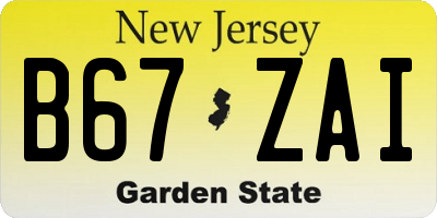 NJ license plate B67ZAI