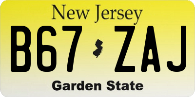 NJ license plate B67ZAJ