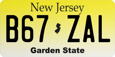 NJ license plate B67ZAL