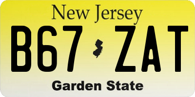 NJ license plate B67ZAT