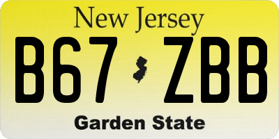 NJ license plate B67ZBB