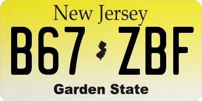 NJ license plate B67ZBF
