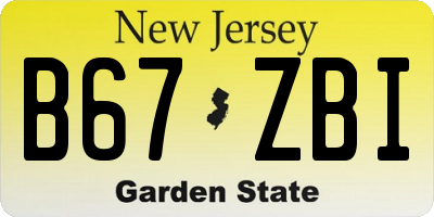 NJ license plate B67ZBI