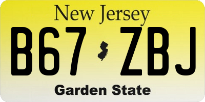 NJ license plate B67ZBJ