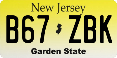NJ license plate B67ZBK