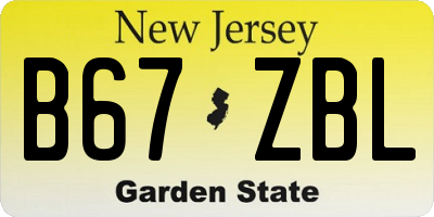 NJ license plate B67ZBL