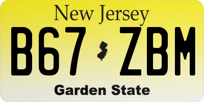 NJ license plate B67ZBM