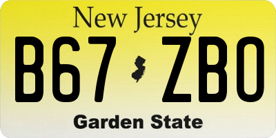 NJ license plate B67ZBO