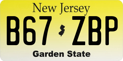 NJ license plate B67ZBP