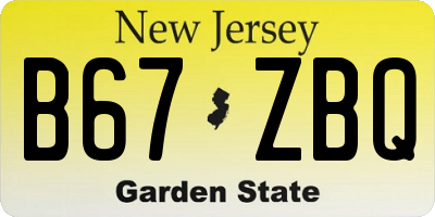 NJ license plate B67ZBQ