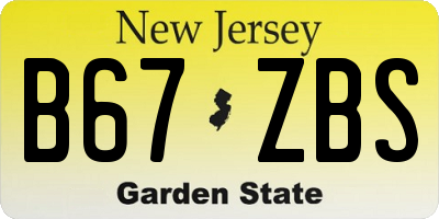 NJ license plate B67ZBS