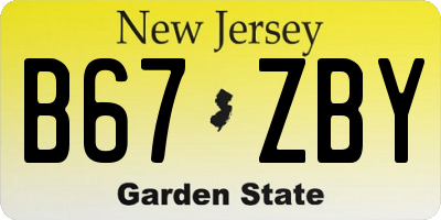 NJ license plate B67ZBY