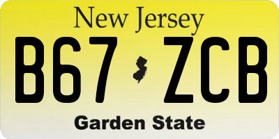 NJ license plate B67ZCB