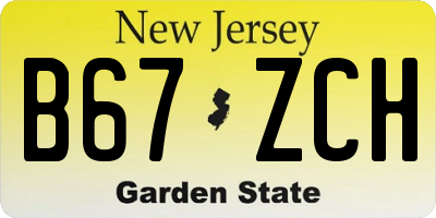 NJ license plate B67ZCH
