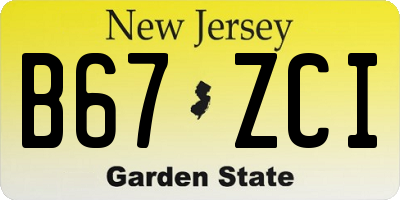 NJ license plate B67ZCI