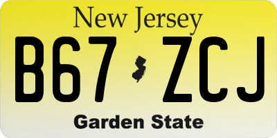 NJ license plate B67ZCJ