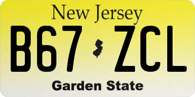 NJ license plate B67ZCL