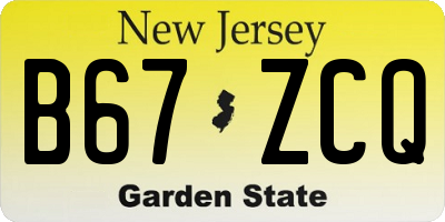 NJ license plate B67ZCQ