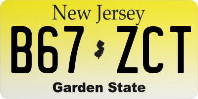NJ license plate B67ZCT