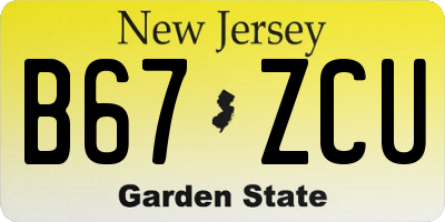 NJ license plate B67ZCU