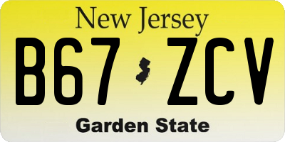 NJ license plate B67ZCV