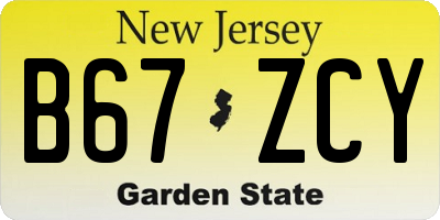 NJ license plate B67ZCY