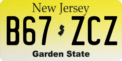 NJ license plate B67ZCZ