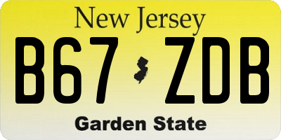 NJ license plate B67ZDB