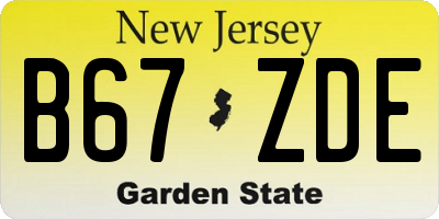 NJ license plate B67ZDE