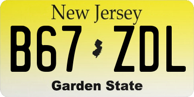 NJ license plate B67ZDL
