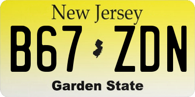 NJ license plate B67ZDN