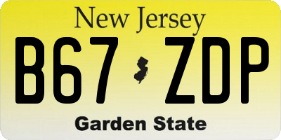 NJ license plate B67ZDP